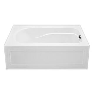 Aquatic Dossi 32 60 in. Acrylic Right Drain Rectangular Alcove Soaking Bathtub in White 727149589219