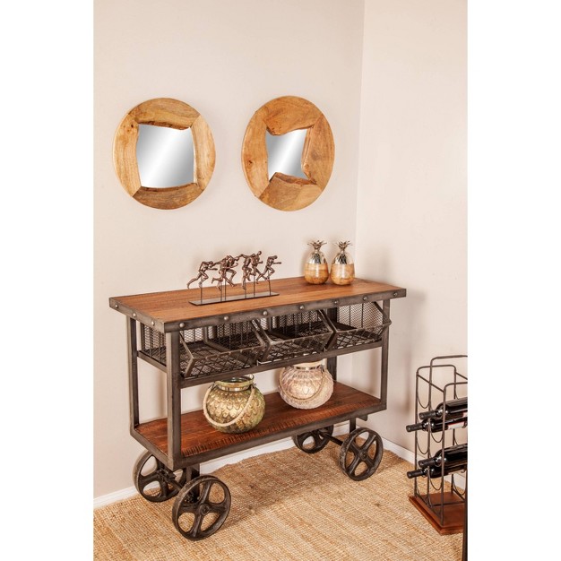 Industrial Metal Console Table Dark Black Olivia amp May