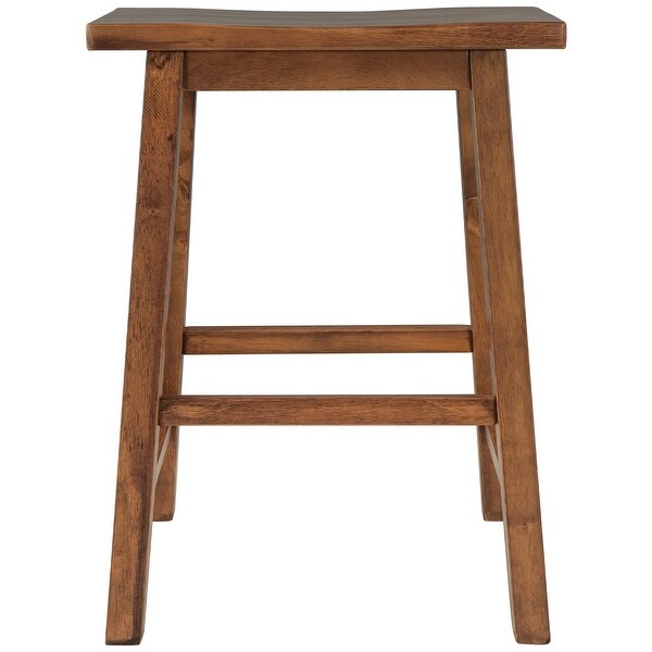 Bar Stools Set of 2 Bar Stools， 23 Inch Saddle Stools， Solid Wood Kitchen Backless Stools for Kitchen and Bar