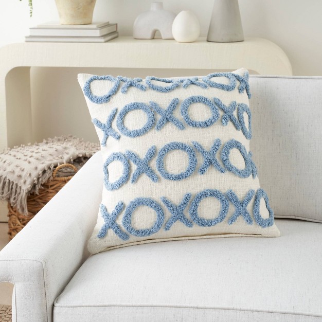 Life Styles Tufted x27 xoxo x27 Square Throw Pillow Mina Victory