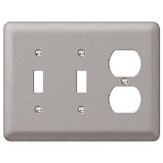 AMERELLE Declan 3 Gang 2-Toggle and 1-Duplex Steel Wall Plate - Pewter 2TTDPW