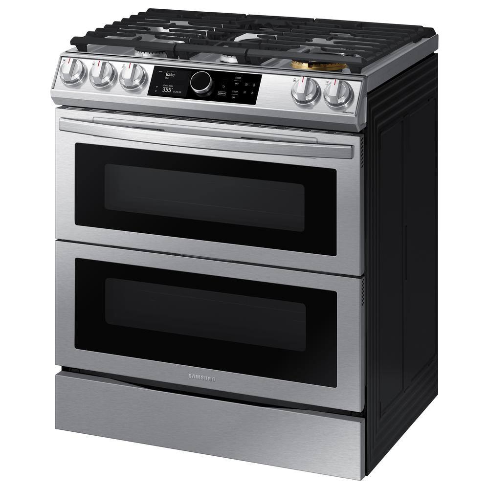  30 in. 6 cu. ft. Flex Duo Slide-in Gas Range with Smart Dial and Air Fry in Fingerprint Resistant Stainless Steel NX60T8751SS