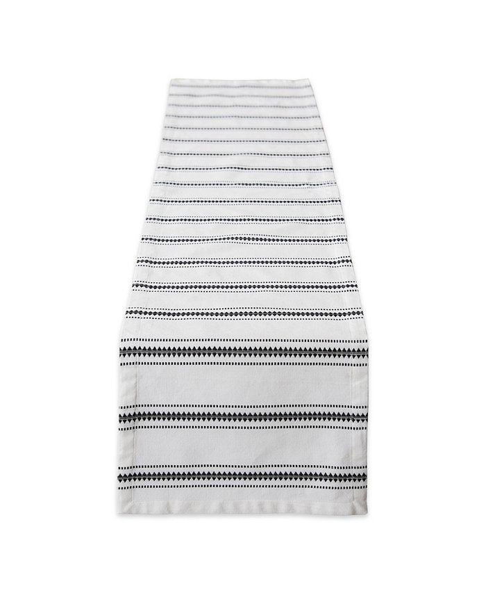 Design Imports Zig Dobby Stripe Table Runner