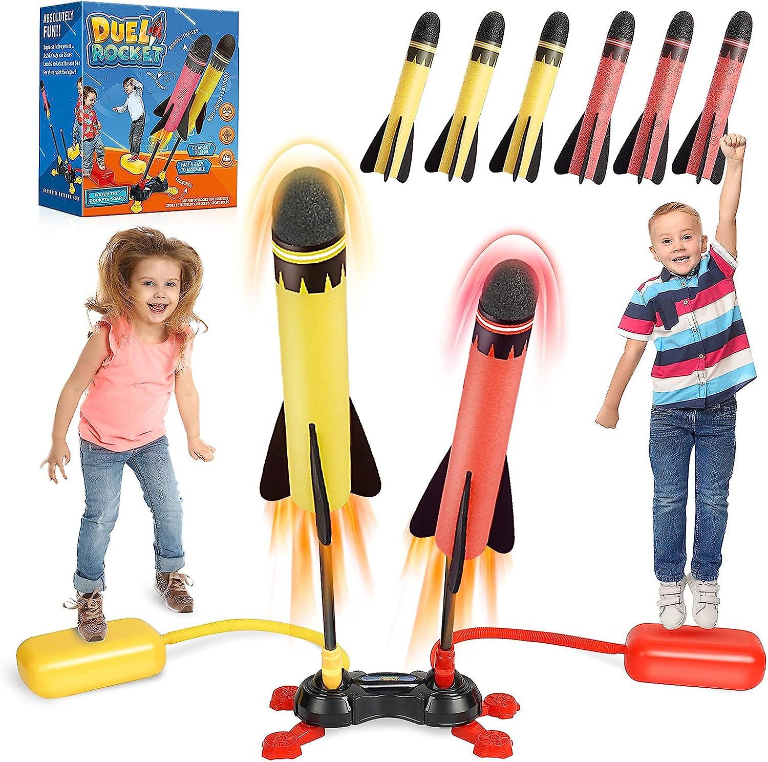 Toys For 3-10 Year Old Boys， Rocket Toy Launcher For Kids Gifts For 3-12 Year Old Boys Girls Outdoor Toys Boy Toys Age 3 4 5 6 Garden Toys Stomp Toy R