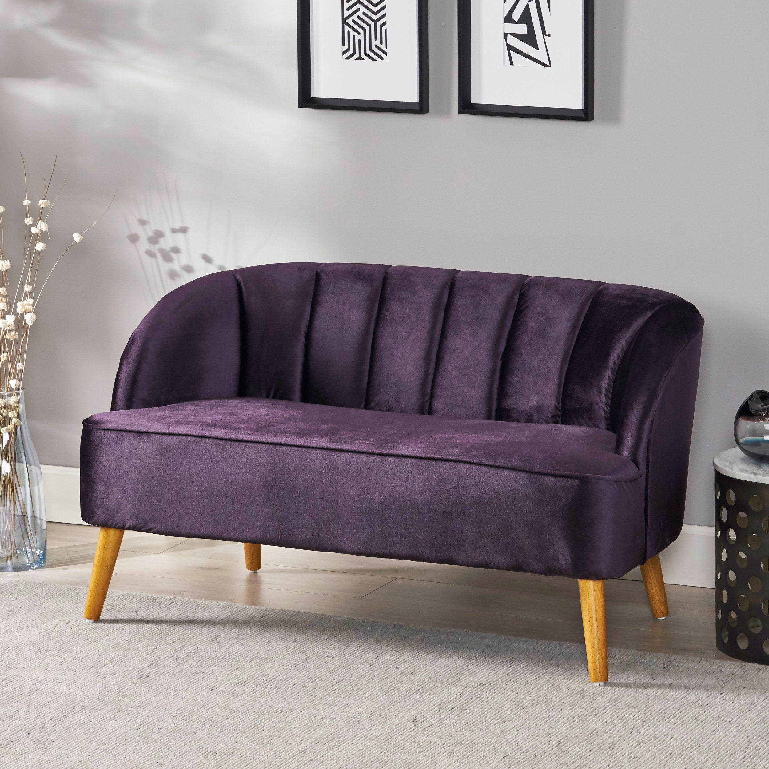 Scarlett Modern New Velvet Settee