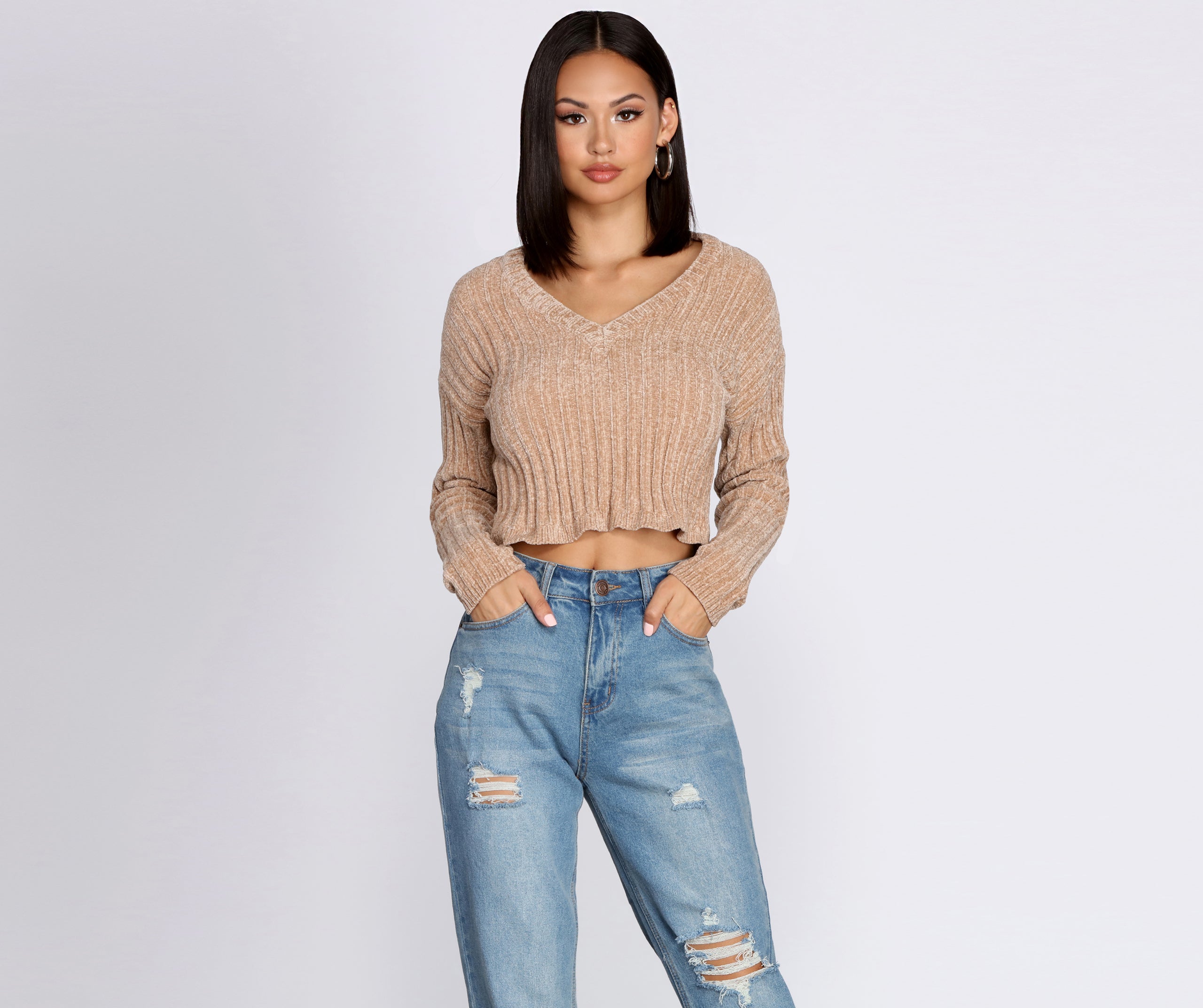 Cozy Chenille V-Neck Sweater