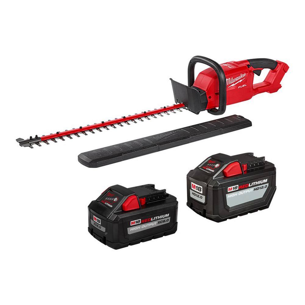 MW M18 FUEL 18V Lithium-Ion Brushless Cordless Hedge Trimmer with 12 Ah and 8 Ah Batteries 2726-20-48-11-1812-48-11-1880