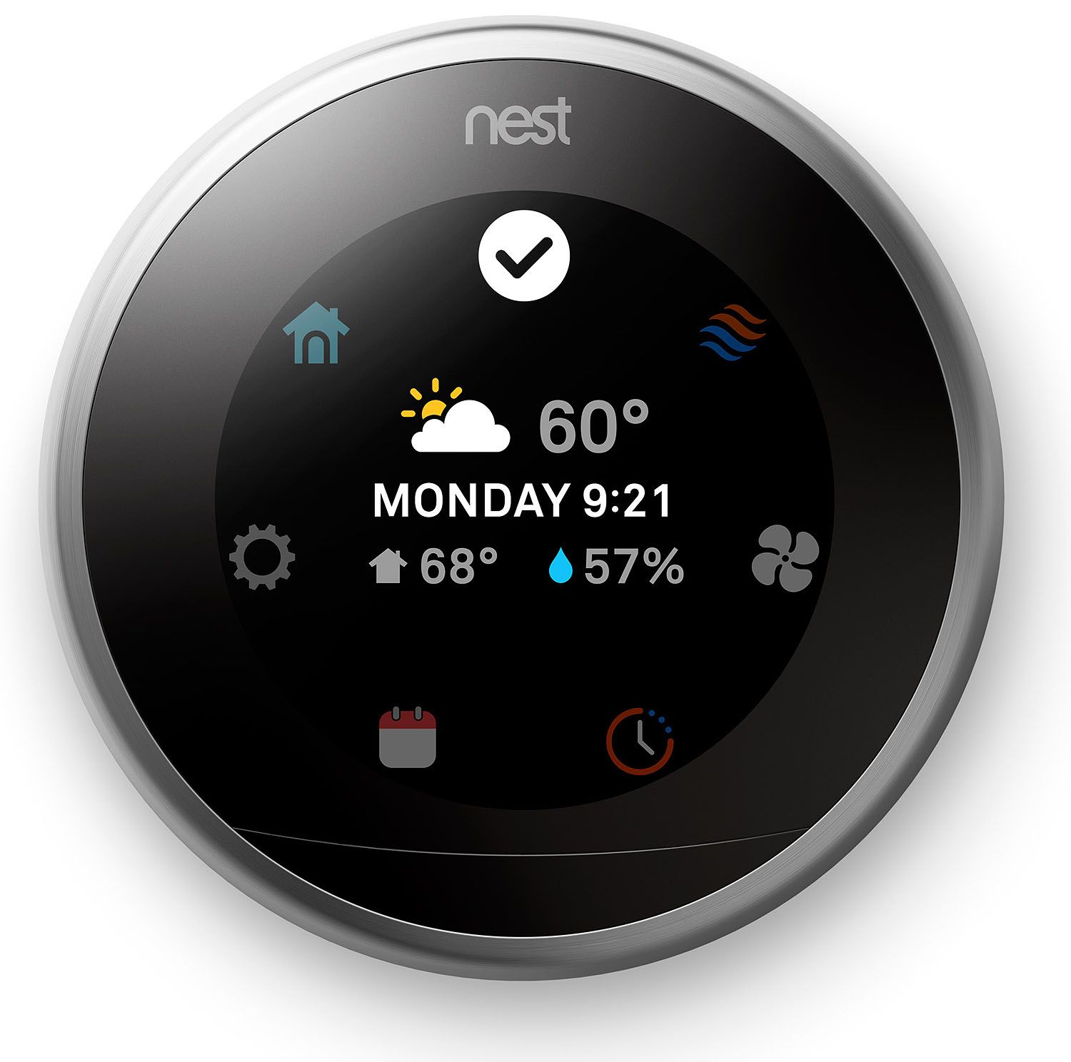 Google Nest Learning Smart Thermostat 3rd Generation， Stainless Steel