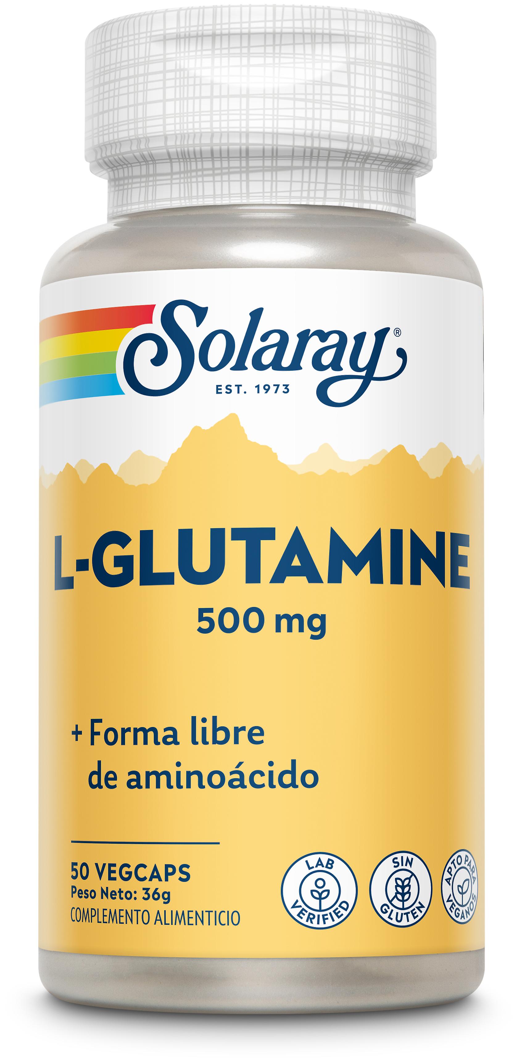 Solaray L Glutamine 500 Mg 50 Vegetable Capsules