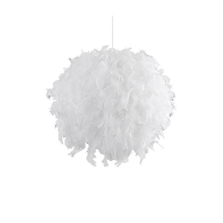 White Feather Ceiling Lampshade Pendant Non-electric Shade Shade Reducing Ring Pendan Lamp - 30cm