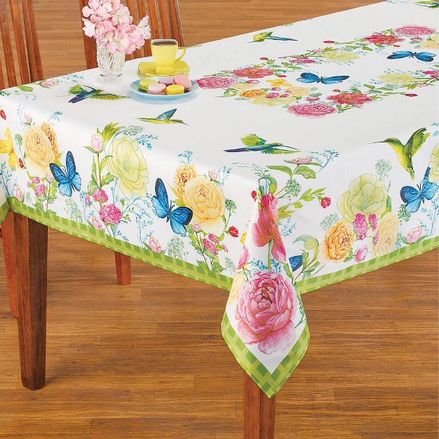 Collections Etc Botanical Paradise Tablecloth