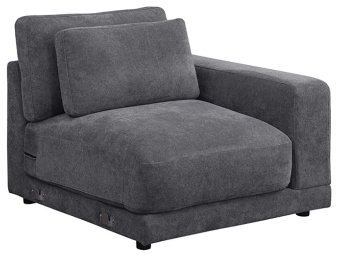 Devion Furniture 5 Piece Upholstered Fabric Modular Sofa in Dark Gray   Living Room Furniture Sets   by Homesquare  Houzz