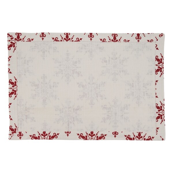 Cotton Placemats With Snowflake Design (Set of 4)