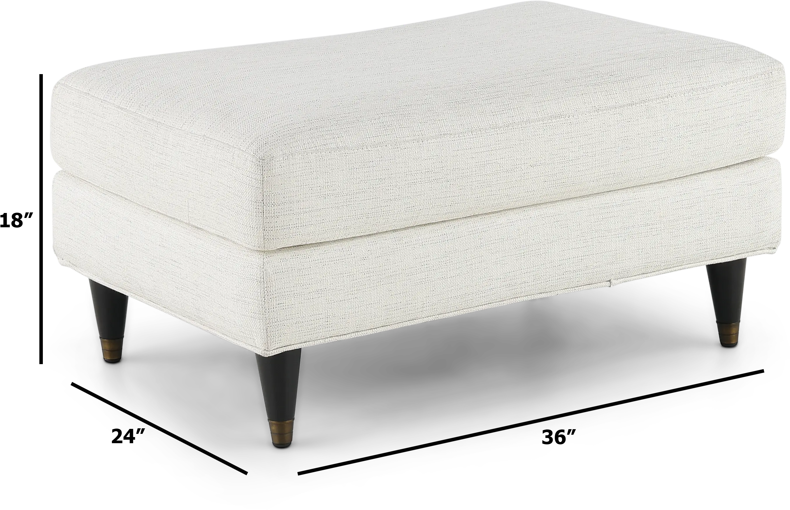 Pia White Ottoman