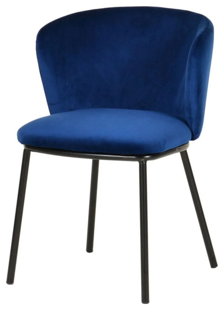 Chandler Modern Blue Velvet Dining Chair  Set of 2   Contemporary   Dining Chairs   by Rustic Home Furniture Deco  Houzz