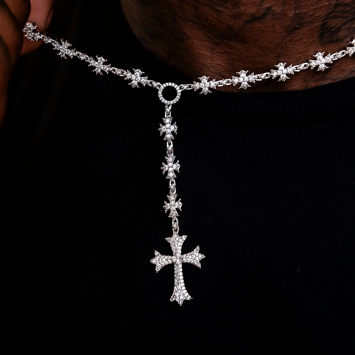 Flared Cross Rosary Chain