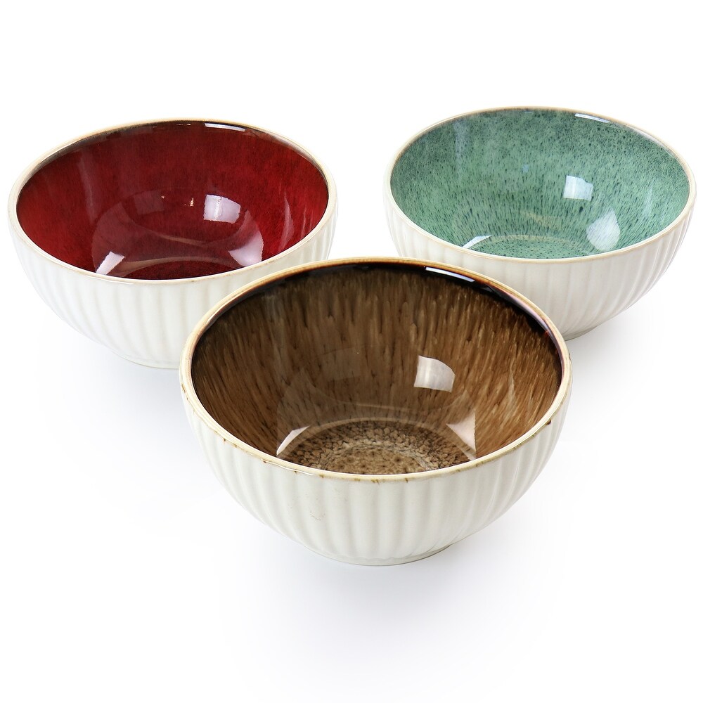 Laurie Gates Sierra 6 Piece 6.3 Inch Stoneware Bowl Set in Assorted Colors