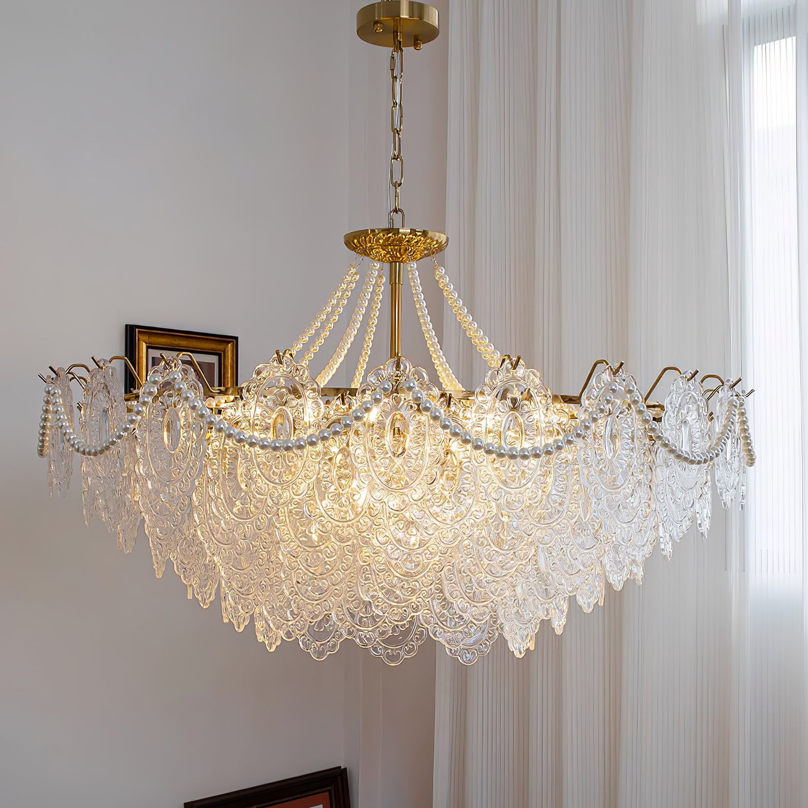 Pearls Glass Chandelier