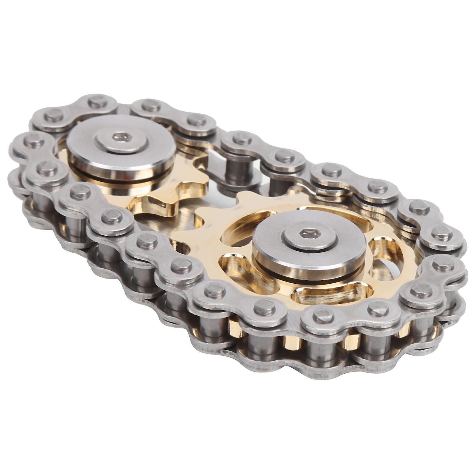 Stainless Steel Sprockets Gyroscope Finger Toy Gear Chain Decompression Toys Gold Plating