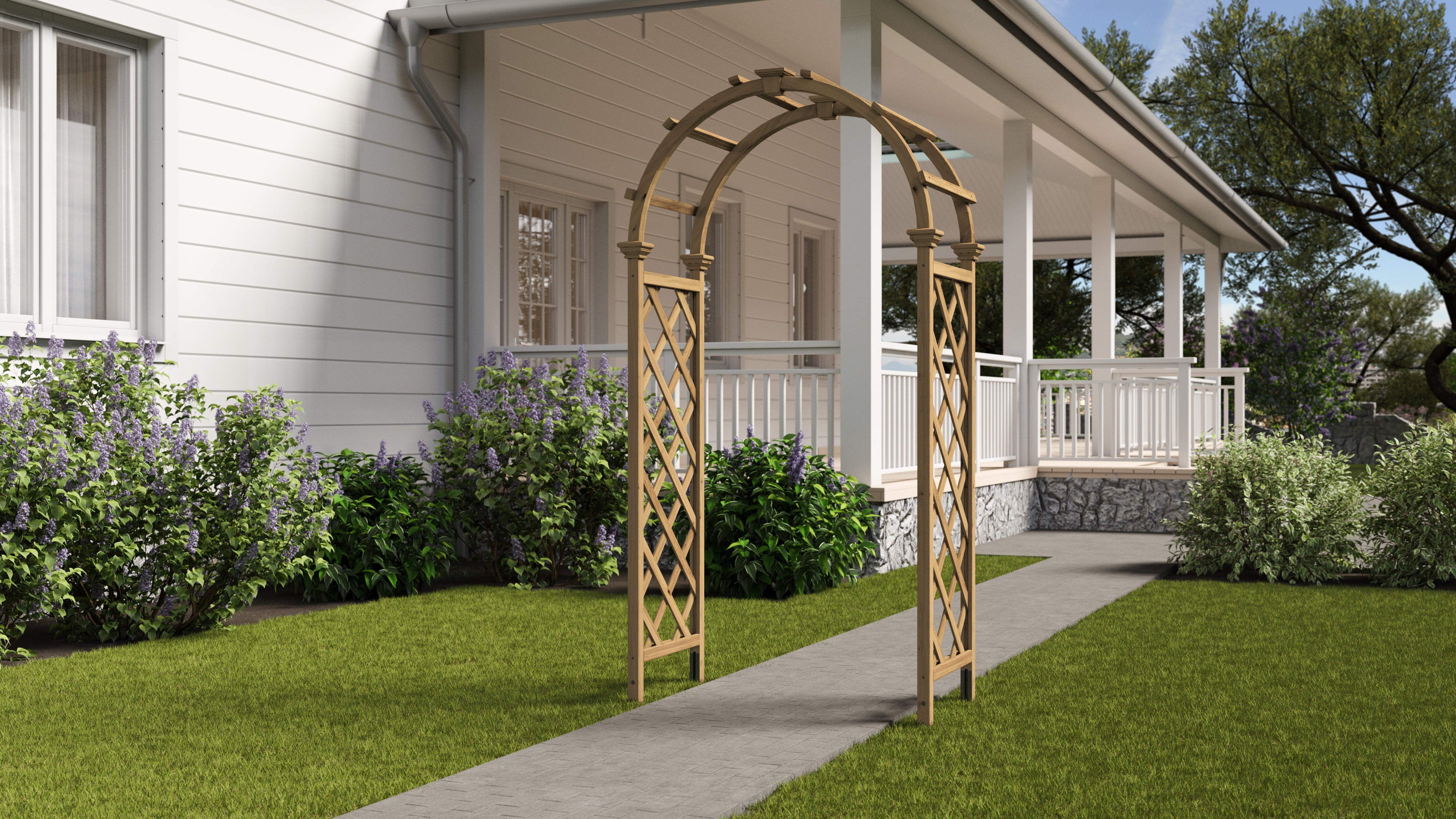 Vita 43"L x 23"W x 81"H Cedar Arbor, Golden Brown, VA68893