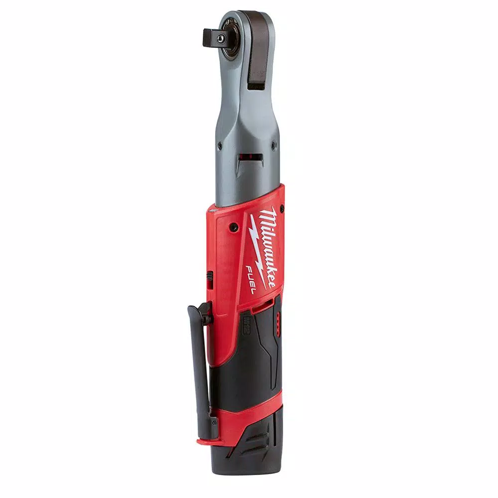 Milwaukee M12 FUEL 12-Volt Lithium-Ion Brushless Cordless 1/2 in. Ratchet with M12 2.0Ah Battery and#8211; XDC Depot