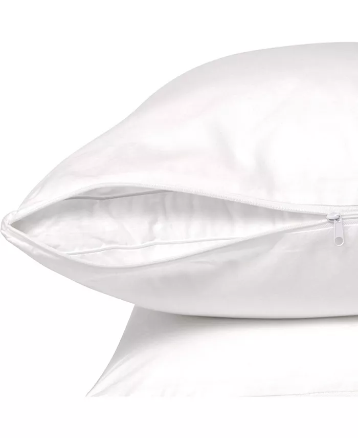 Micropuff Micro puff Zippered Microfiber Pillow Protectors 2 Pack Standard