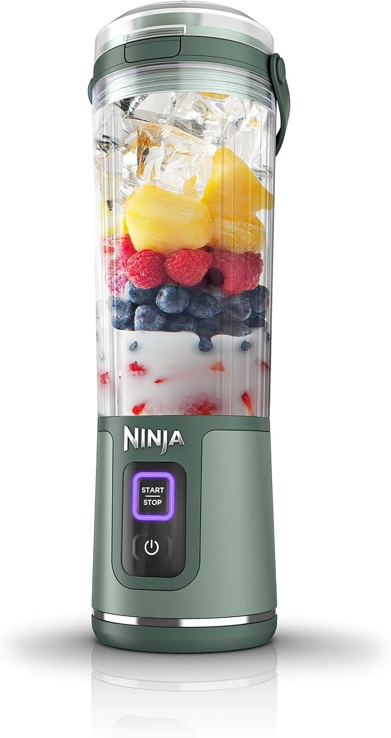 Ninja BC51NV Blast Portable Blender, Cordless, 18oz. Vessel, Personal Blender-for Shakes & Smoothies, BPA Free, Leakproof-Lid & Sip Spout, USB-C Rechargeable, Dishwasher Safe Parts, Denim Blue