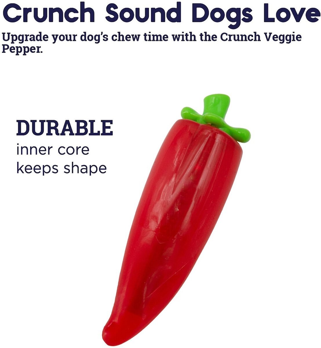 Petstages Crunch Veggie Pepper Tough Dog Chew Toy