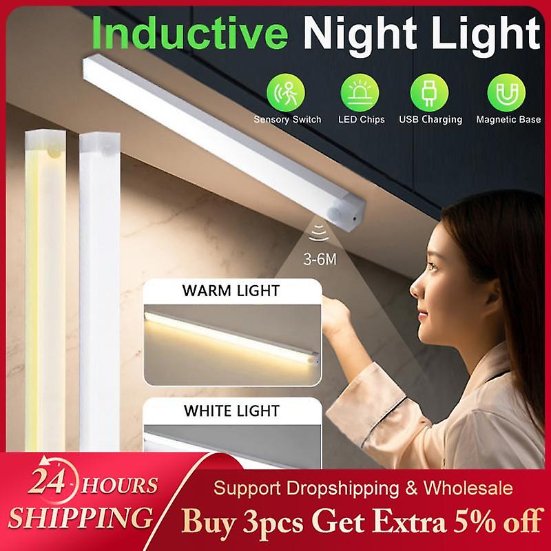 Led Night Light 10/20/30/50cm Motion Sensor Wireless Usb Cabinet Night Light Wardrobe Lamp