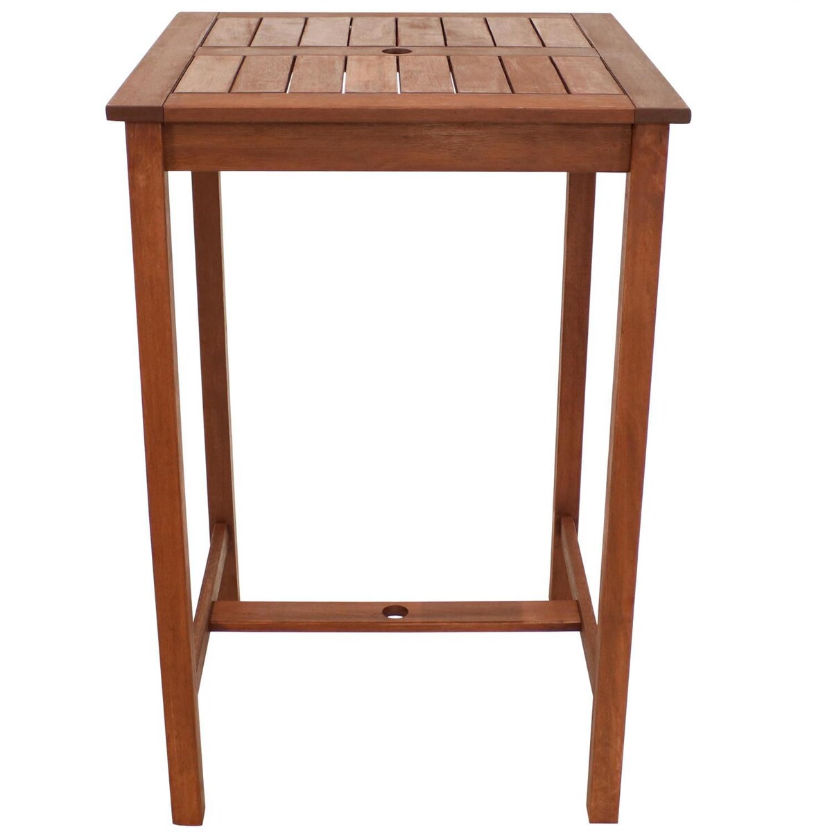 Ultimate Patio 27 1/2-Inch Meranti Wood Square Bar Height Table W/ Teak Oil Finish