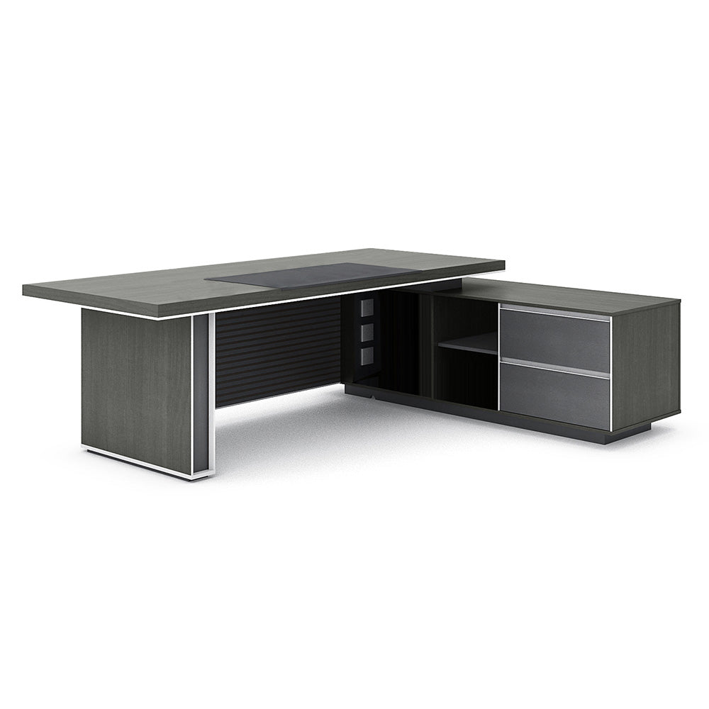 MATEES Executive Desk Reversible  2.4M - Grey/ Brown