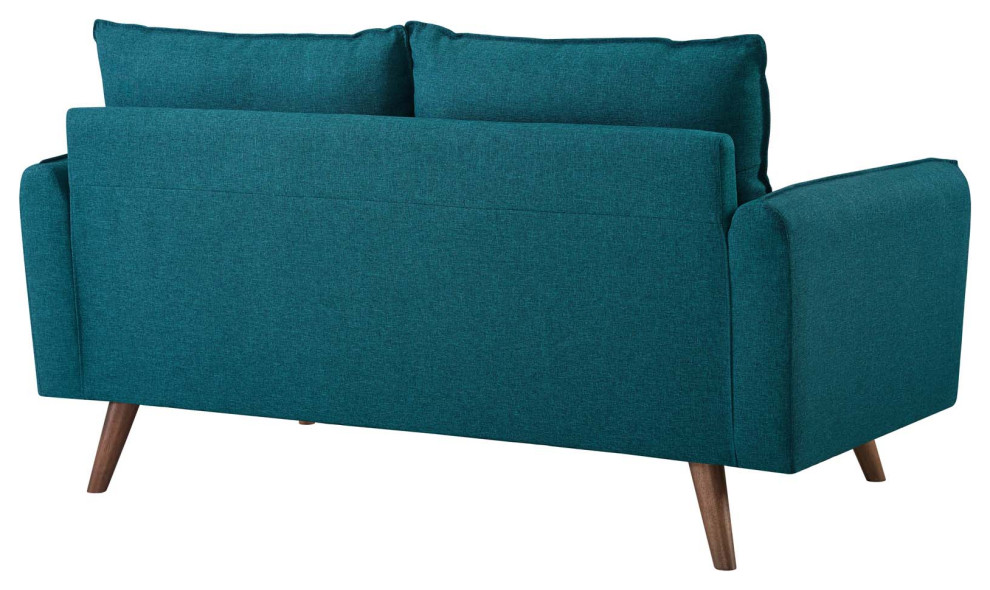 Revive Upholstered Fabric Sofa and Loveseat Set   Teal   Modern   Sectional Sofas   by House Bound  Houzz