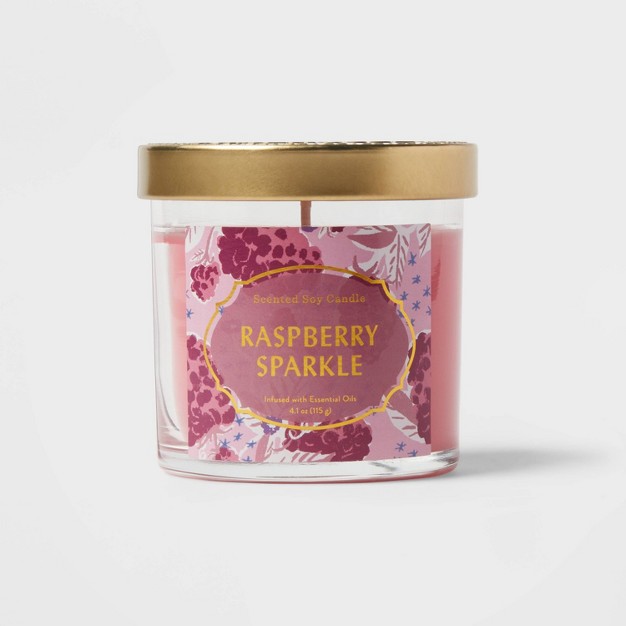 Jar Candle Raspberry Sparkle Berry Pink