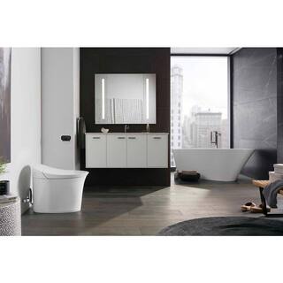 KOHLER Veil Comfort Height Intelligent 1-Piece 0.8 GPF Dual Flush Elongated Toilet in White with built in bidet Seat Included K-5401-PA-0