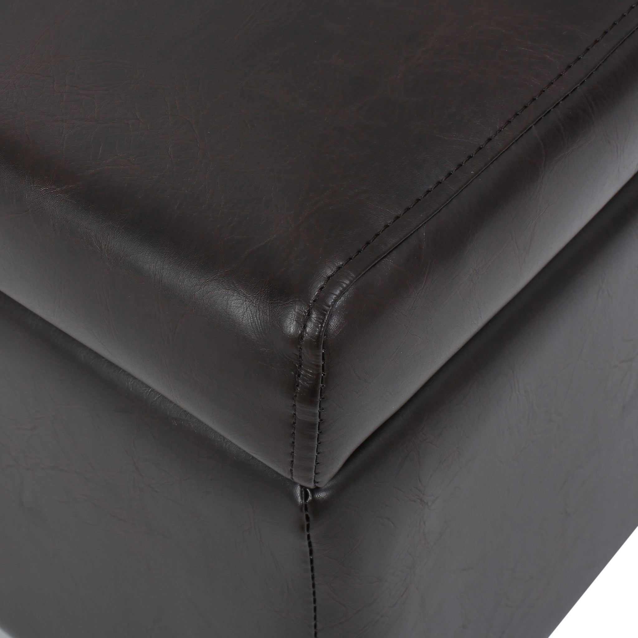 Brianna Rectangle Leather Storage Ottoman Bench