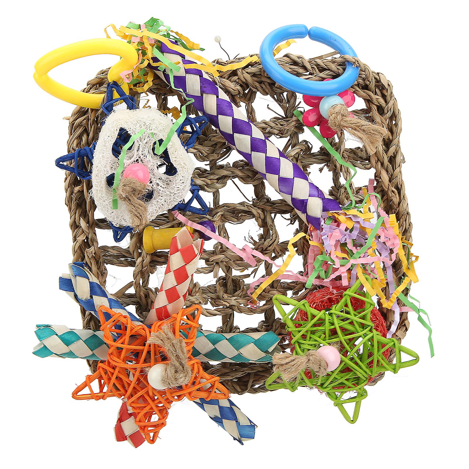 Bird Climbing Net Multifunction Bird Foraging Wall Toys For Budgies Cockatiels Macaw Conure Finch Cockatoo Parrot