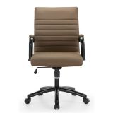 Modern Comfort Winsley Bonded Leather Mid-Back Manager's Chair， Brown/Black， BIFMA Certified