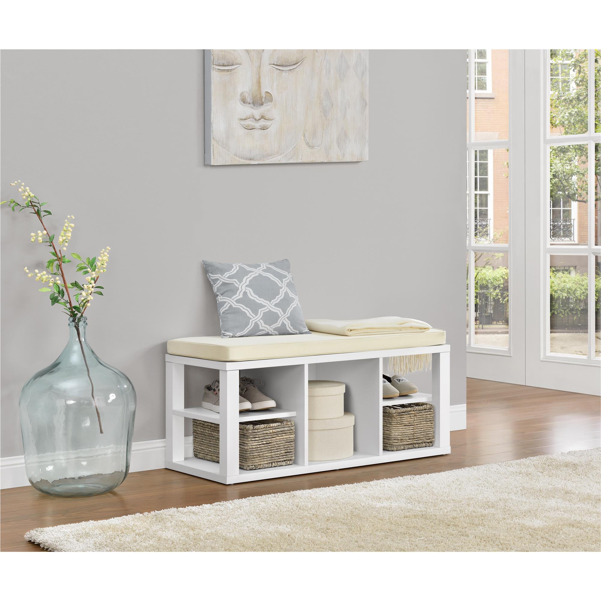 Ameriwood Home Parsons Storage Bench, Multiple Colors - white