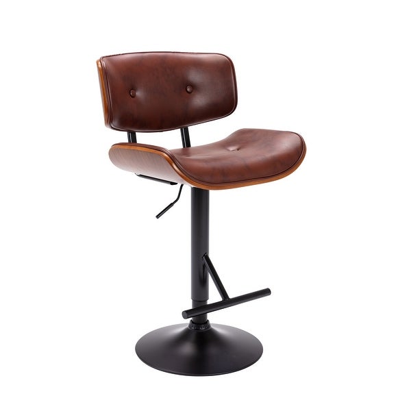 Porthos Home Cian Swivel Height Adjustable Bar Stool， PU Upholstery