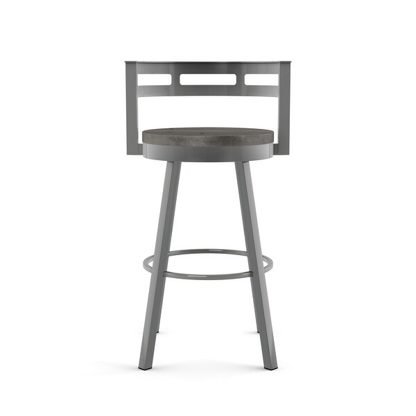 Amisco Vector Swivel Bar Stool with Distressed Wood Seat