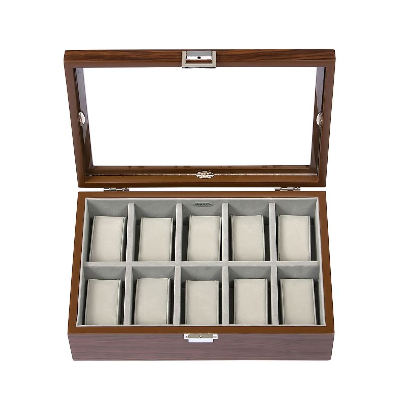 Mele Designs Dante Glass Top Wooden Watch Box