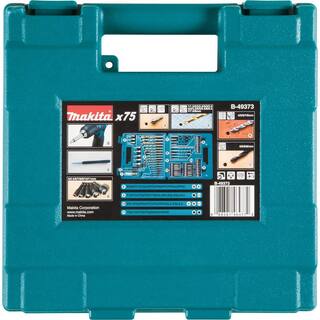 Makita Metal Wood Masonry Straight Shank Metric Drill and Screw Bit Set (75-Piece) B-49373