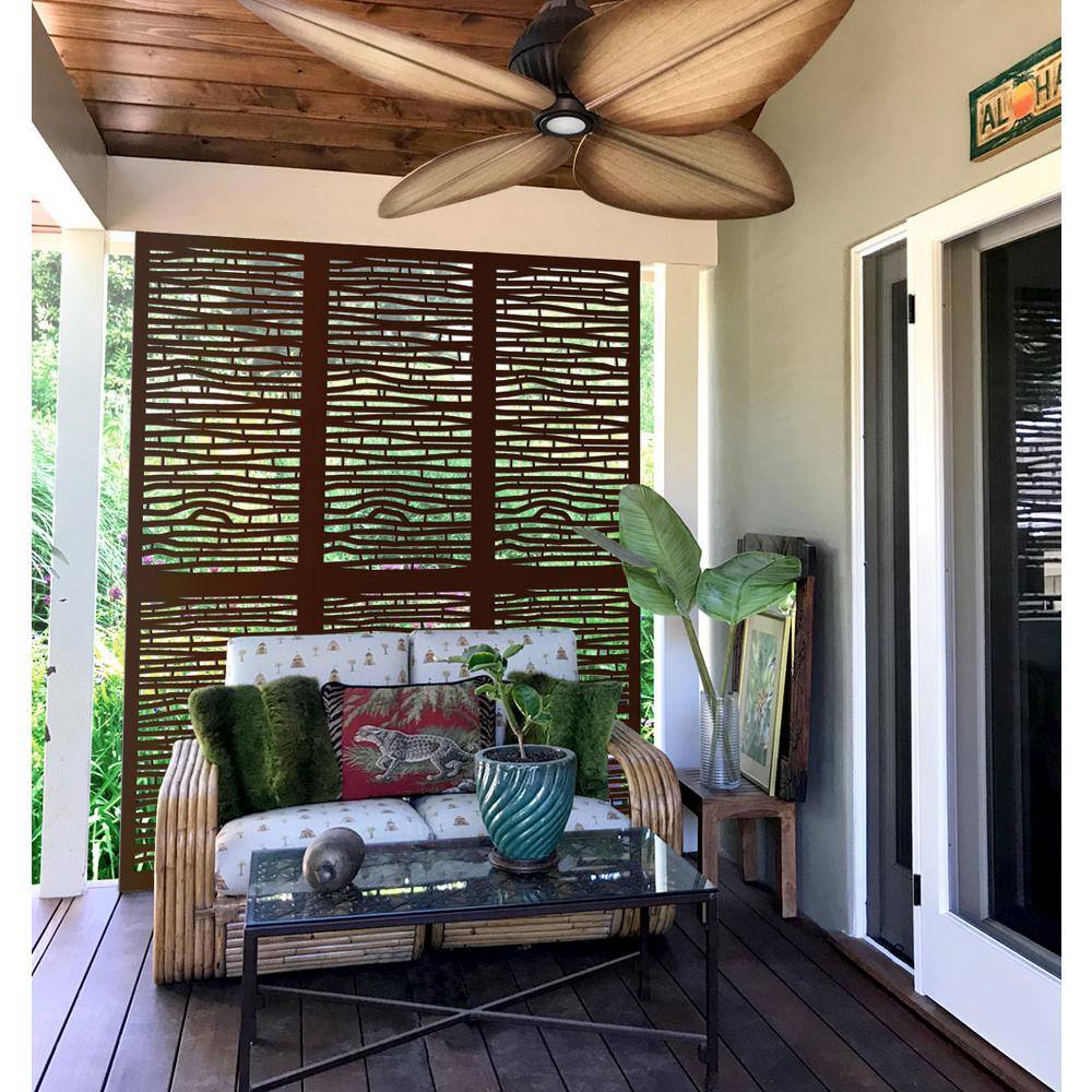 Modinex 4 ft. x 2 ft. Espresso Brown Decorative Composite Fence Panel in Bamboo Design USAMOD2E