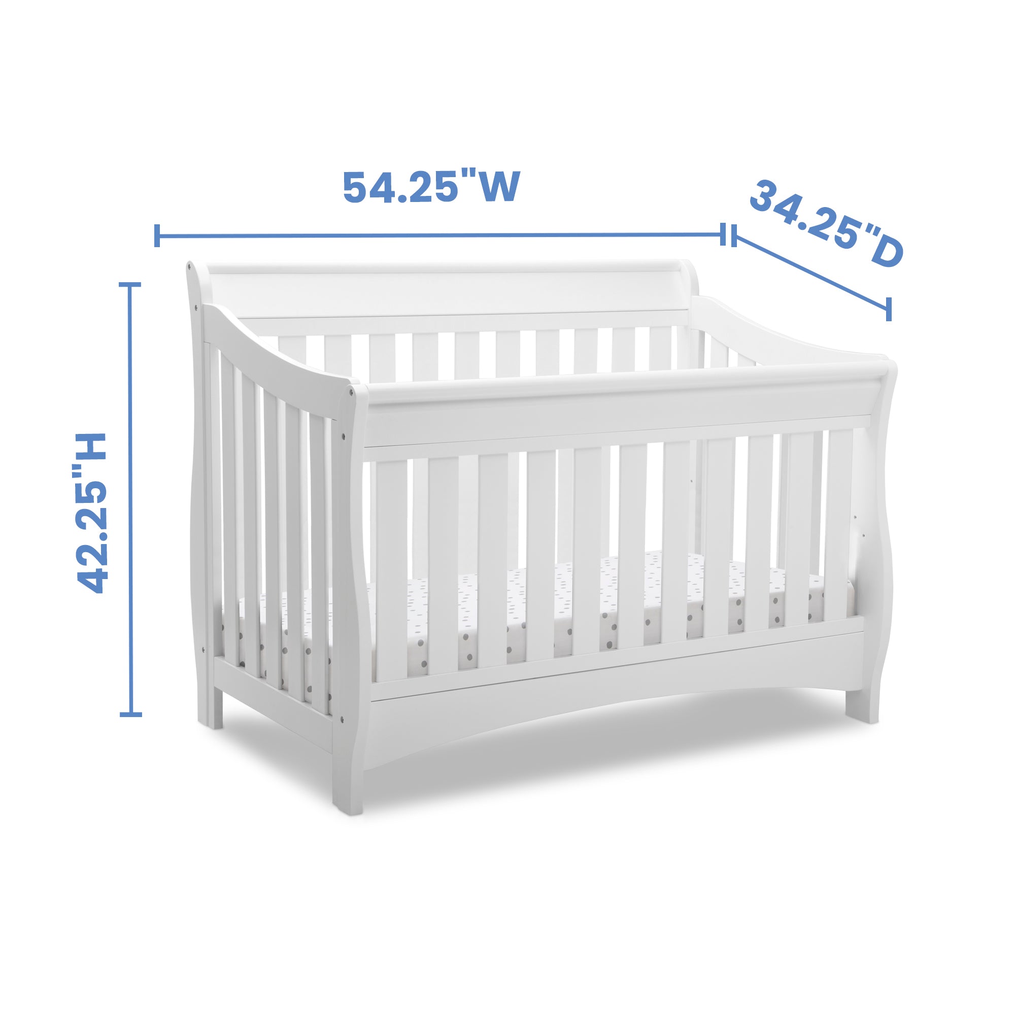 Delta Bentley S Series 4-in-1 Convertible Crib in White