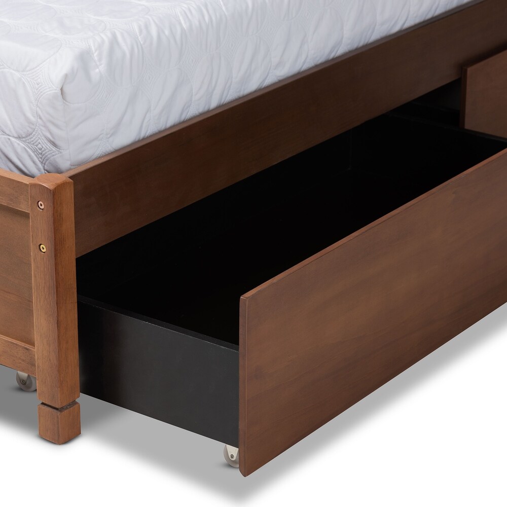 Saffron Modern   Contemporary 4 Drawer Storage Wood Platform Bed