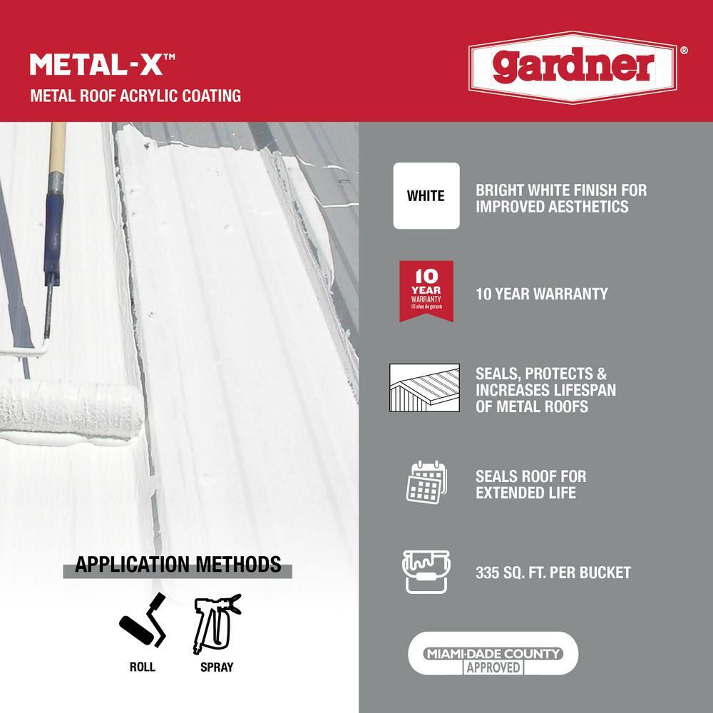 Gardner 5-Gal. Metal-X Metal Roof Acrylic Coating SK-8055