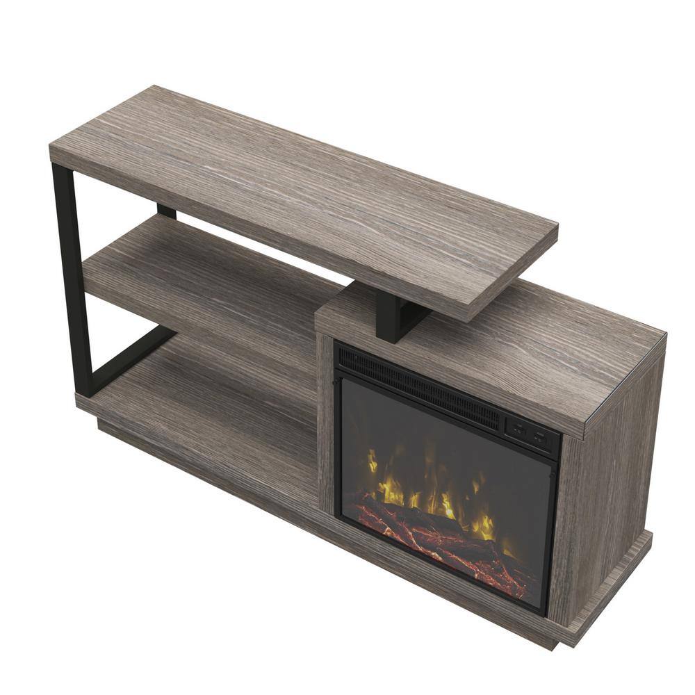 Twin Star Home 59.5 in. Freestanding Wooden Electric Fireplace TV Stand in Colton Oak 117840