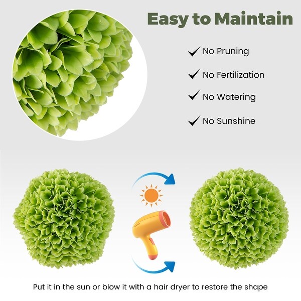 2 Pieces Artificial Plant Topiary Balls Faux Boxwood Decorative Balls