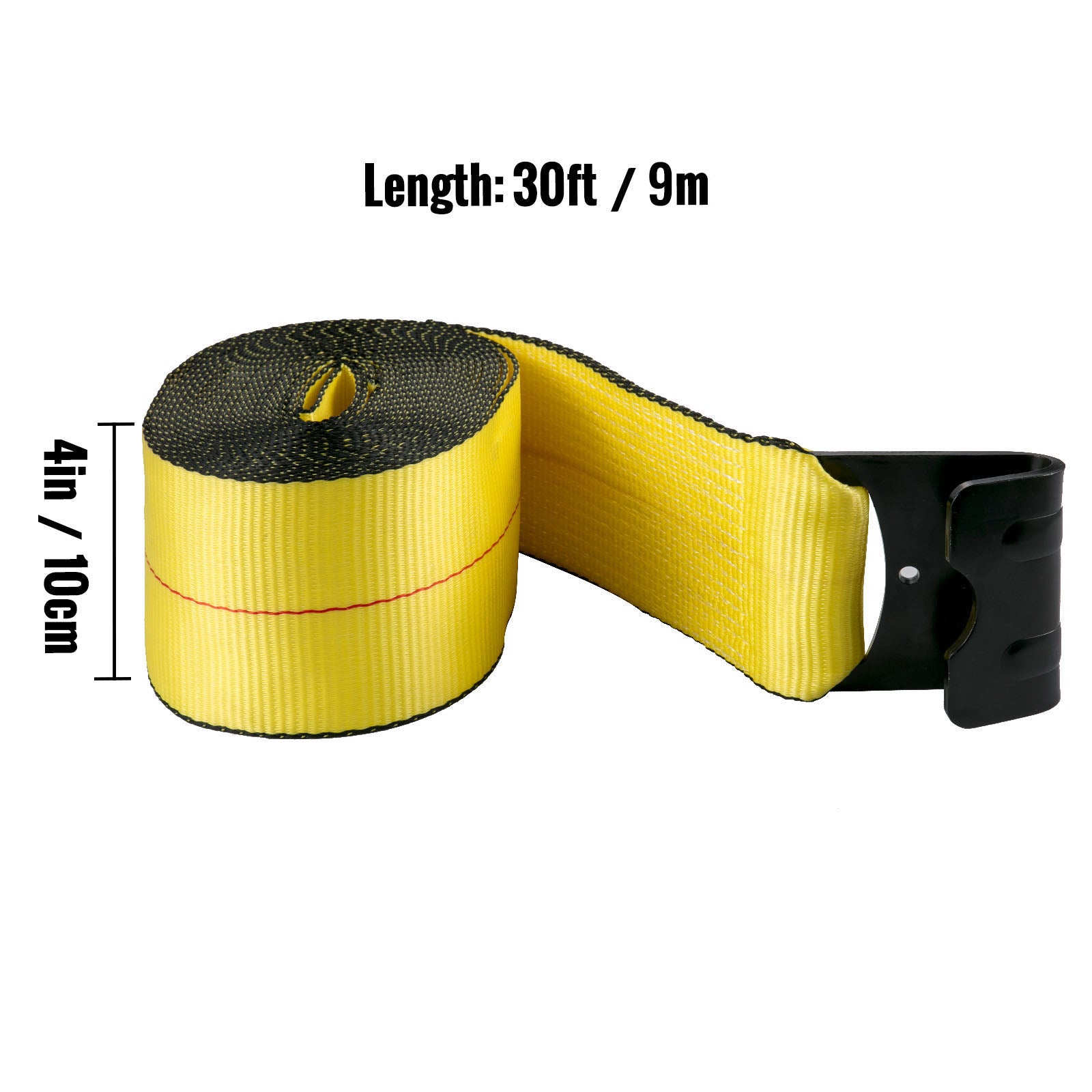 VEVOR Truck Straps 4"x30' Winch Straps with A Flat Hook Flatbed Tie Downs 5400lbs Load Capacity Flatbed Strap Cargo Control for Flatbeds, Trucks, Trailers, Farms, Rescues, Tree Saver, Yellow (8 Pack)