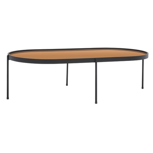 SAFAVIEH Emmerick Mirrored Oval Coffee Table - 47 in. W x 23 in. D x 14 in. H